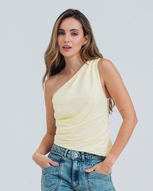 BLUSA AJUSTADA DE UN HOMBRO MAQI