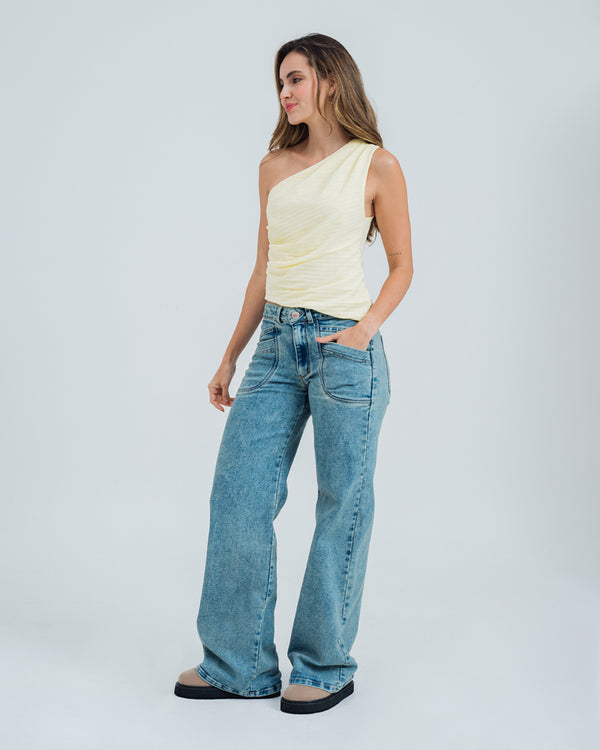 BLUSA AJUSTADA DE UN HOMBRO MAQI