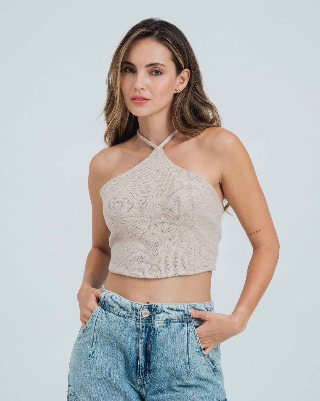 BLUSA AJUSTADA CORTA TIRAS NURI