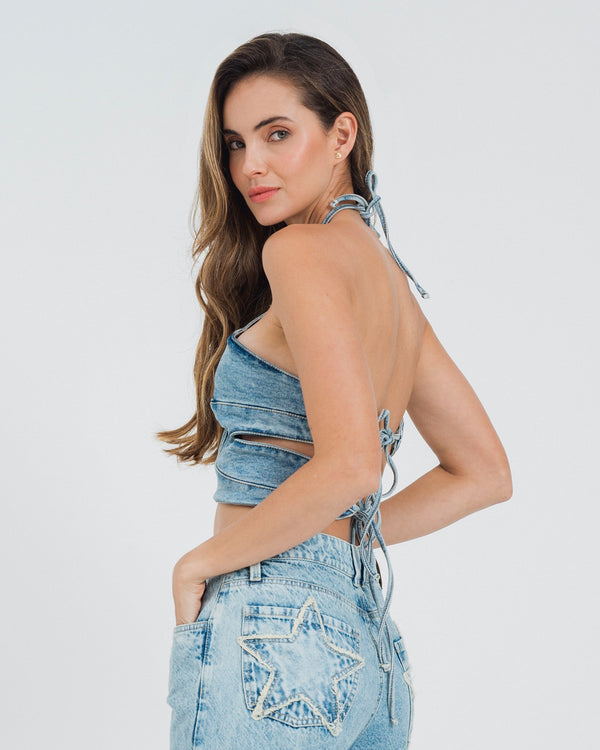 BLUSA AJUSTADA CORTA TIRAS BRISS