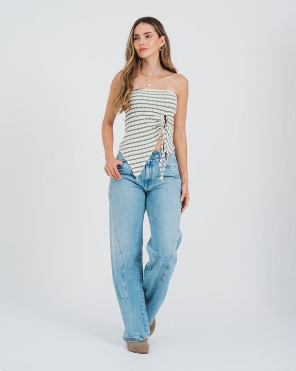BLUSA AJUSTADA STRAPLESS ZIRO