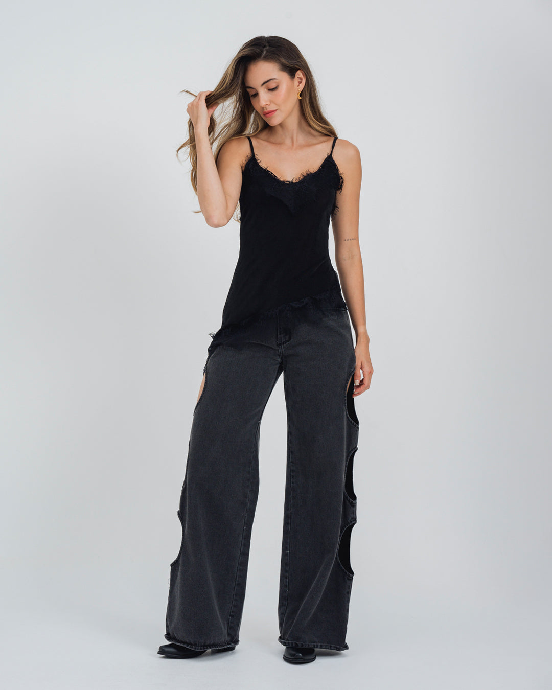 BLUSA SEMI AJUSTADA TIRAS TALY