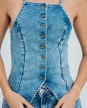 BLUSA AJUSTADA TIRAS NAILA
