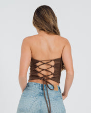 BLUSA AJUSTADA STRAPLESS TRAINI