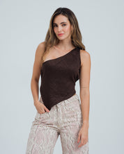 BLUSA AJUSTADA DE UN HOMBRO BUF