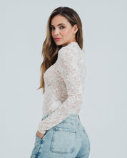 BLUSA AJUSTADA MANGA LARGA PLUNI