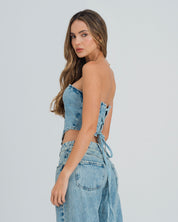 BLUSA AJUSTADA STRAPLESS ELEN
