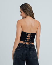 BLUSA AJUSTADA STRAPLESS PERSEO