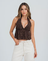 BLUSA SEMI AMPLIA CUELLO HALTER YARU