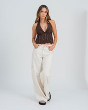BLUSA SEMI AMPLIA CUELLO HALTER YARU