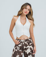 BLUSA AJUSTADA CUELLO HALTER SHIME