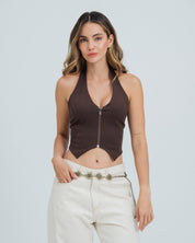 BLUSA AJUSTADA CUELLO HALTER SHEY