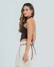 BLUSA AJUSTADA CUELLO HALTER SHEY