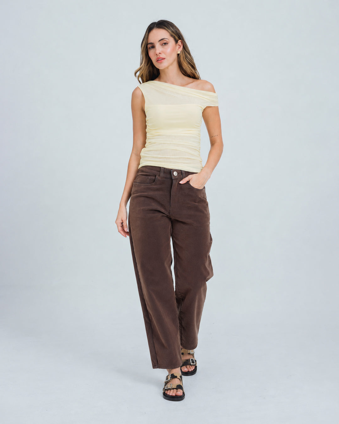 BLUSA AJUSTADA DE UN HOMBRO VYRA