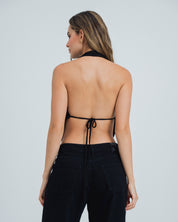 BLUSA SEMI AJUSTADA CUELLO HALTER AERA