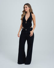 BLUSA SEMI AJUSTADA CUELLO HALTER AERA