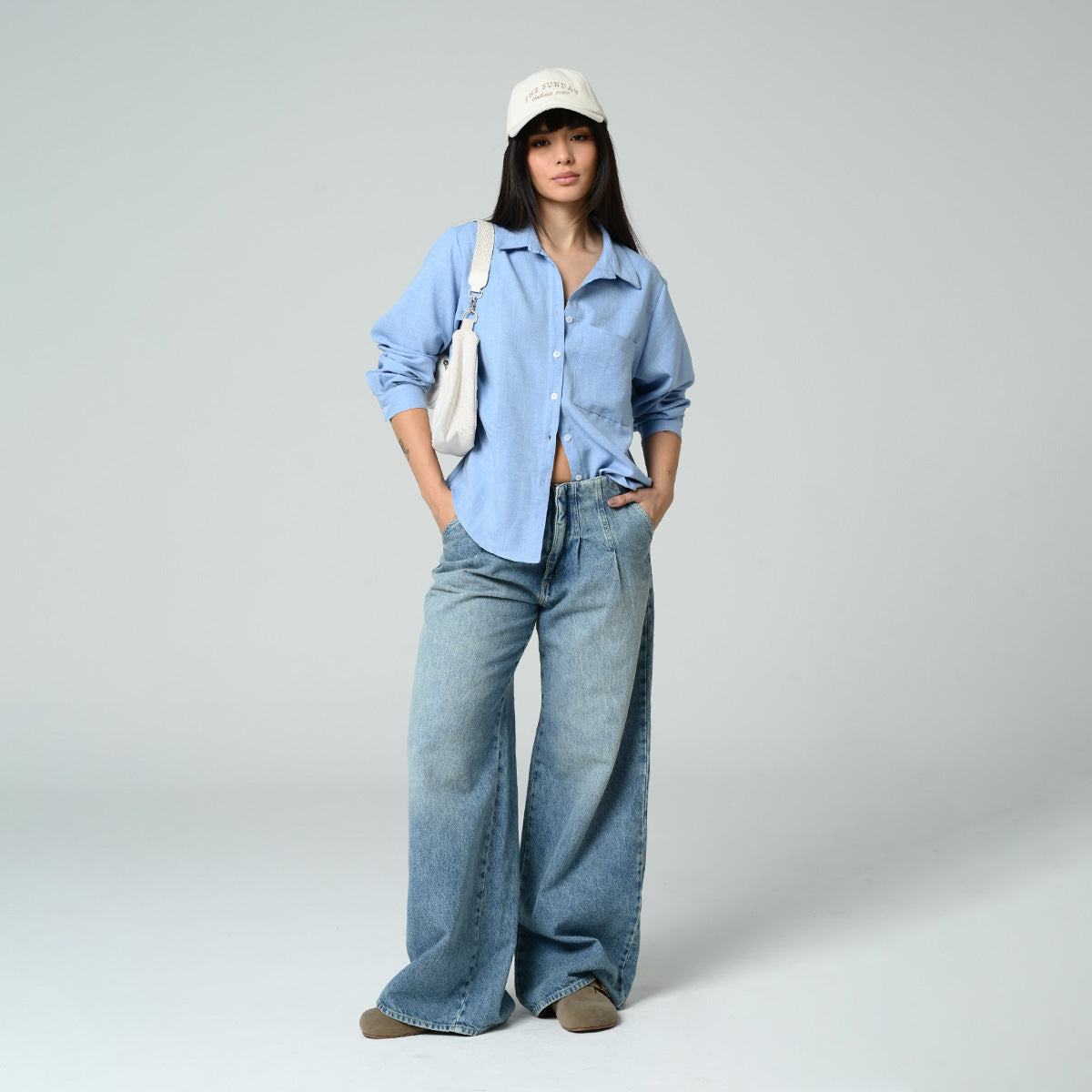 CAMISA AMPLIA LARGA MANGA LARGA CARENA