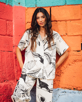 CAMISA AMPLIA LARGA MANGA CORTA TROPIK