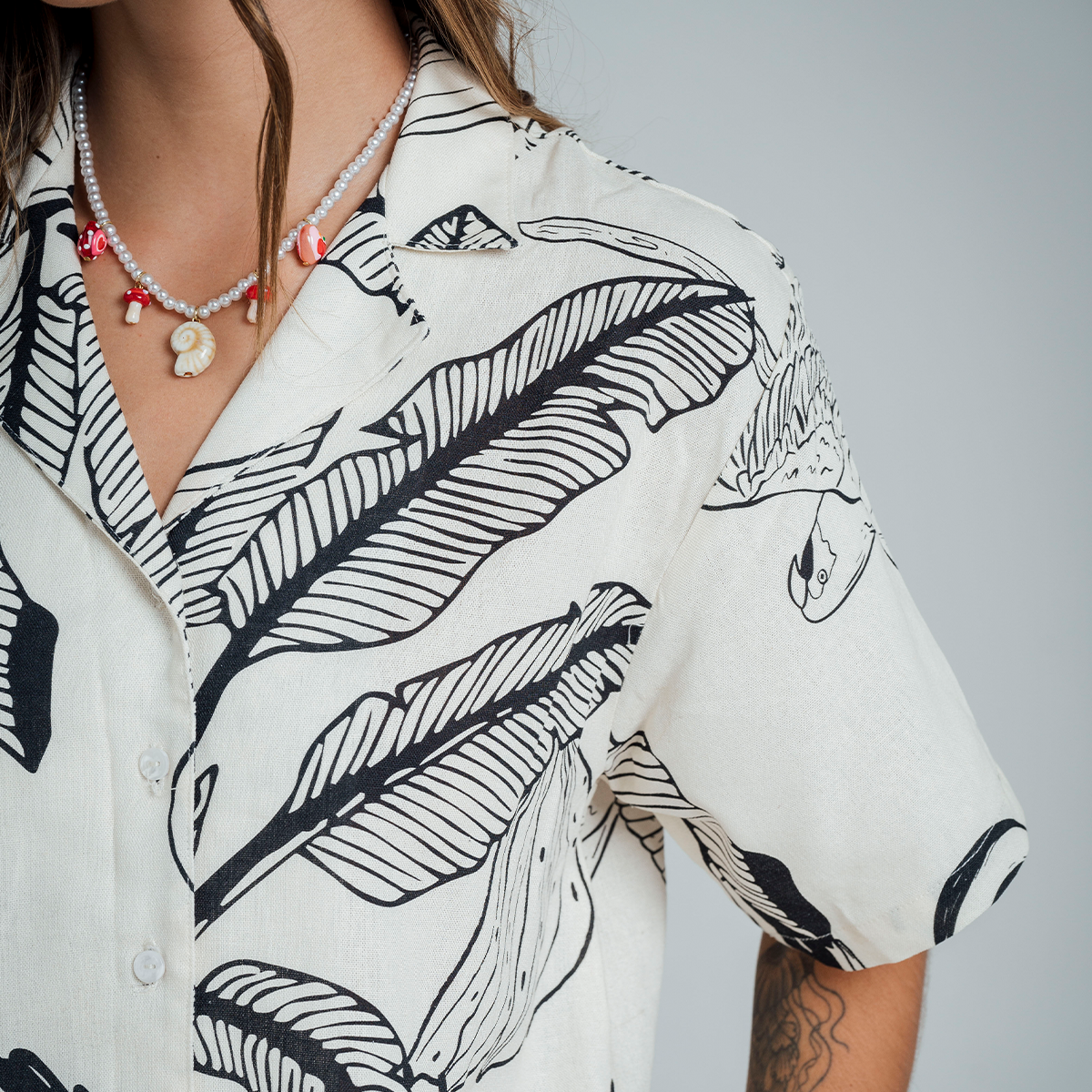 CAMISA AMPLIA LARGA MANGA CORTA TROPIK