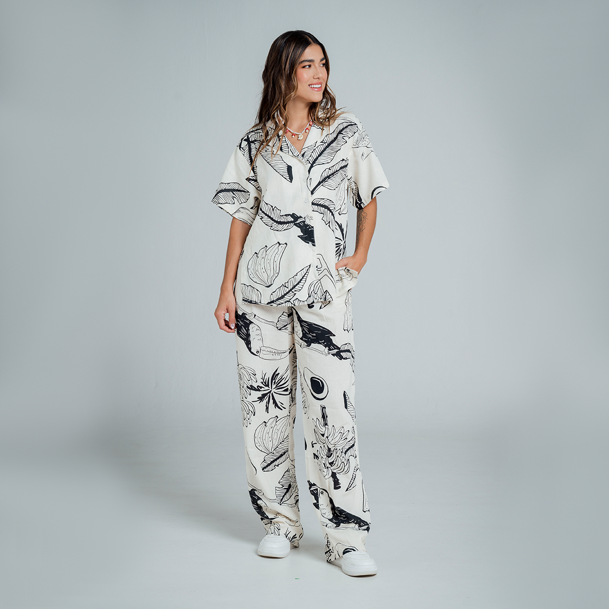 CAMISA AMPLIA LARGA MANGA CORTA TROPIK