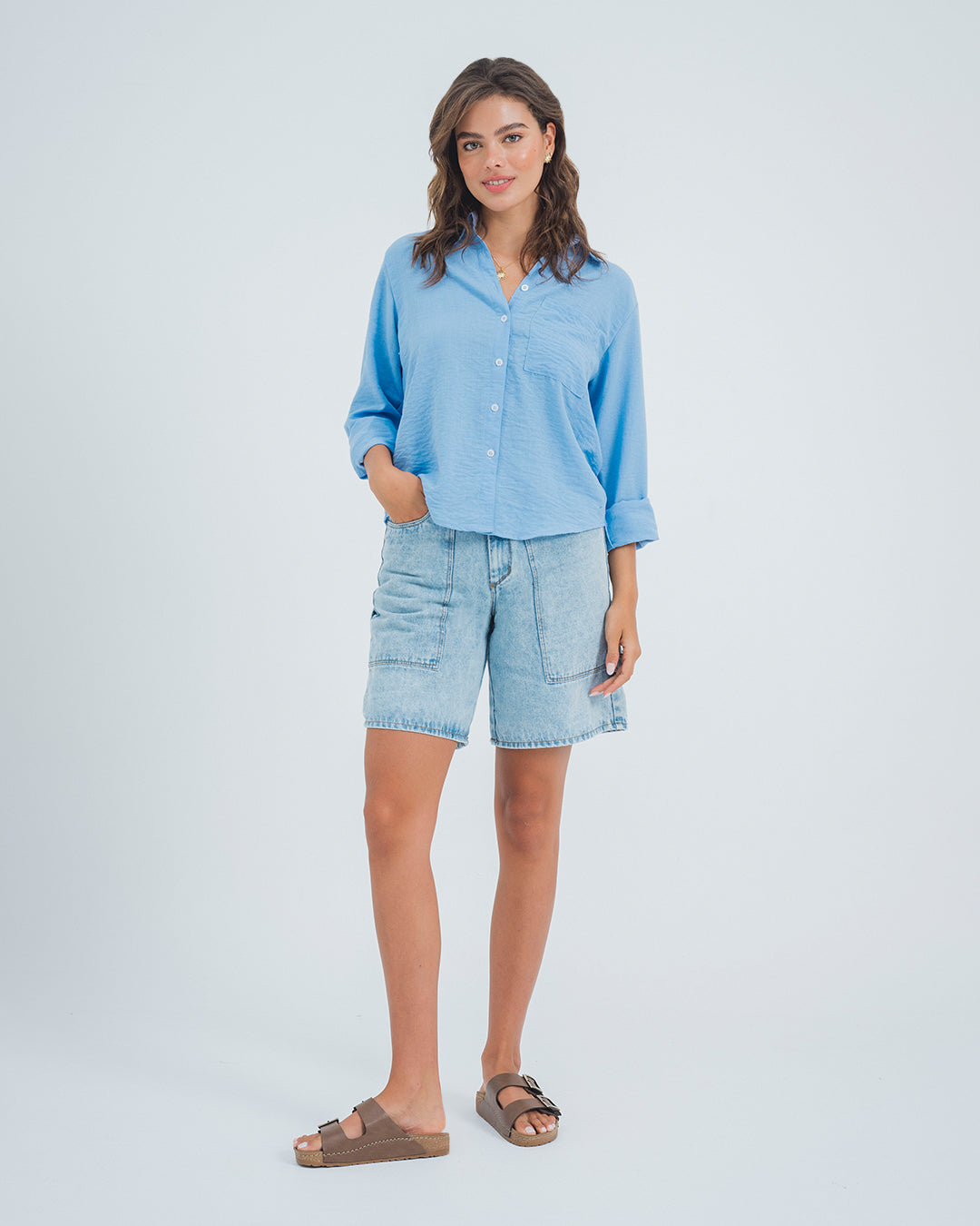 CAMISA AMPLIA LARGA MANGA LARGA BLURI