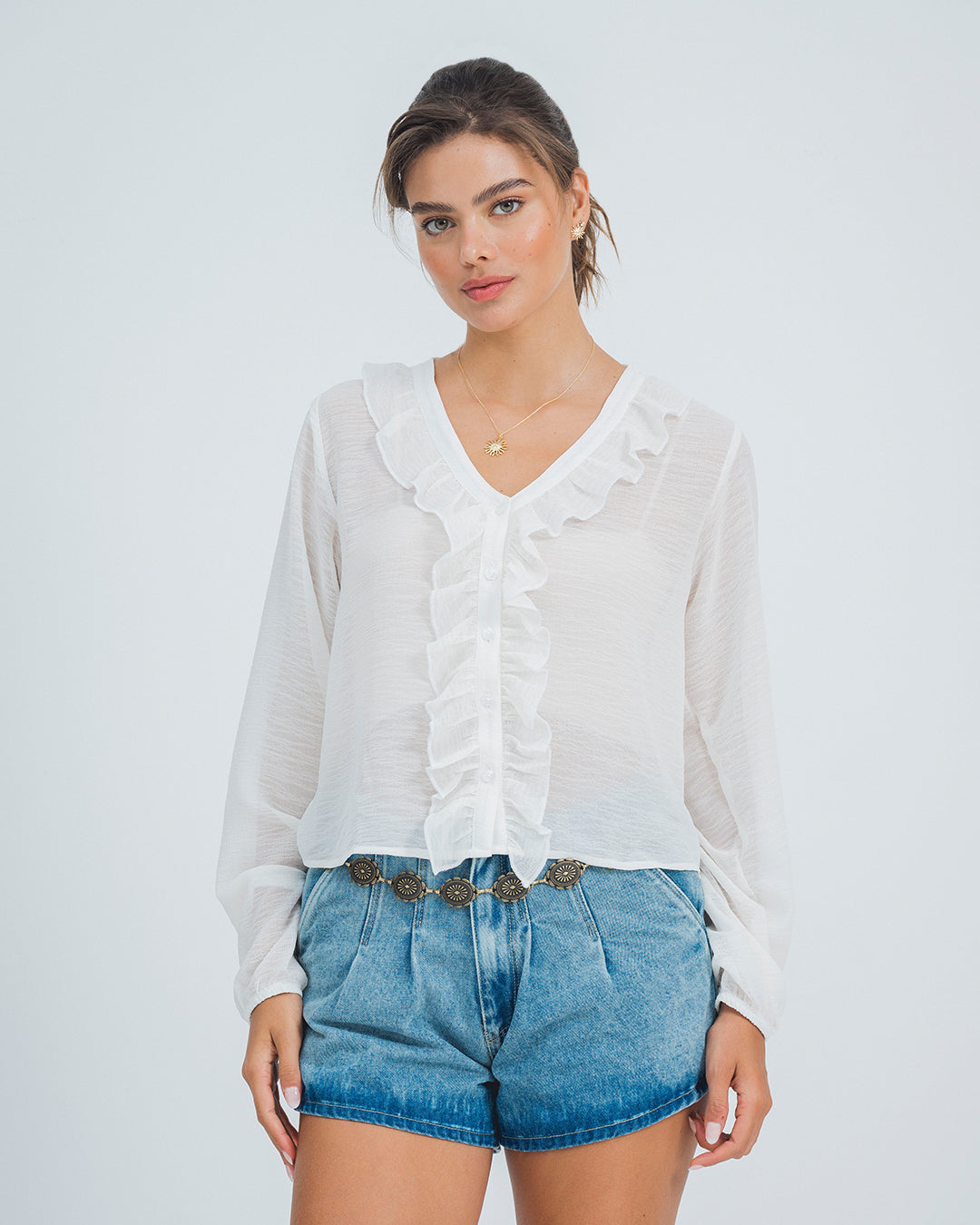 CAMISA AMPLIA LARGA MANGA LARGA AVELI