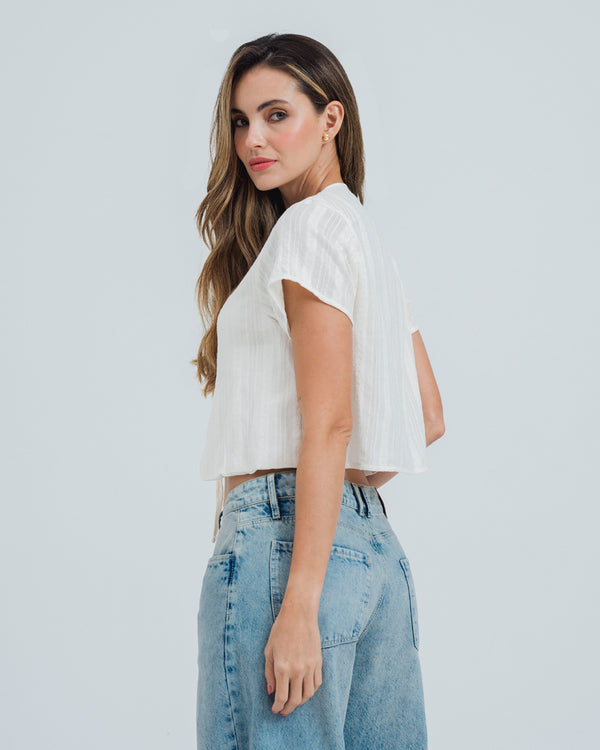 CAMISA SEMI AMPLIA MANGA CORTA LILI