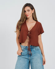 CAMISA SEMI AMPLIA MANGA CORTA NILDA
