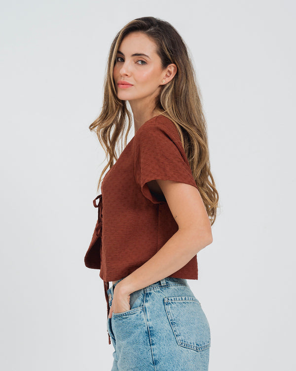 CAMISA SEMI AMPLIA MANGA CORTA NILDA