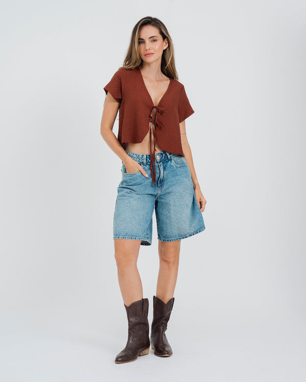 CAMISA SEMI AMPLIA MANGA CORTA NILDA