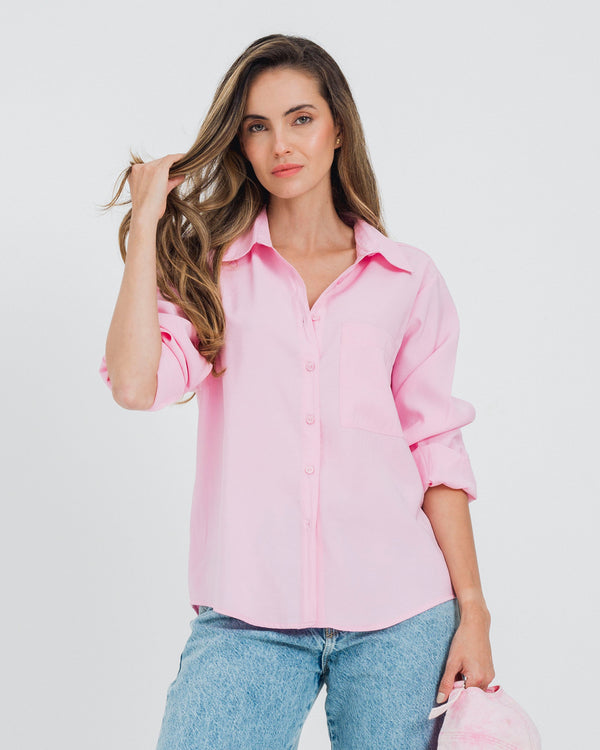 CAMISA AMPLIA MANGA LARGA LINA