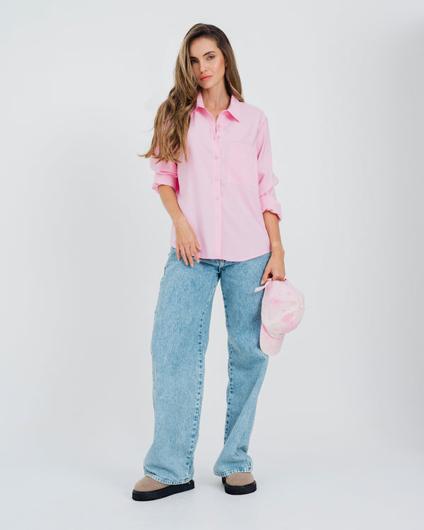 CAMISA AMPLIA MANGA LARGA LINA