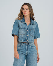 CAMISA AMPLIA MANGA CORTA RIMA