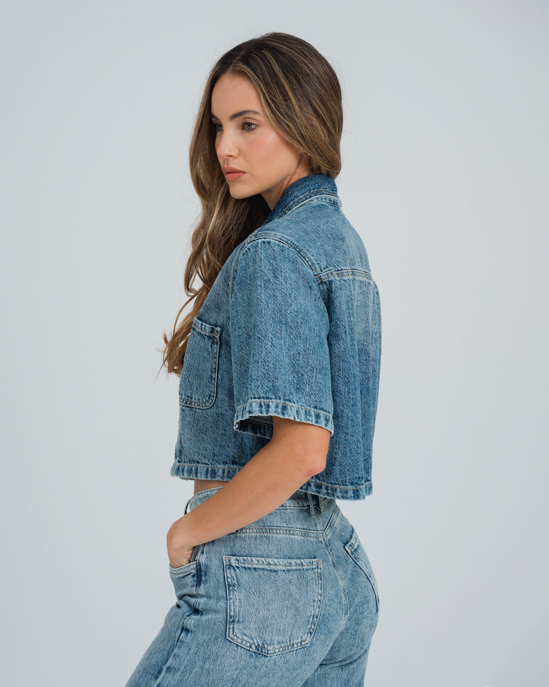 CAMISA AMPLIA MANGA CORTA RIMA