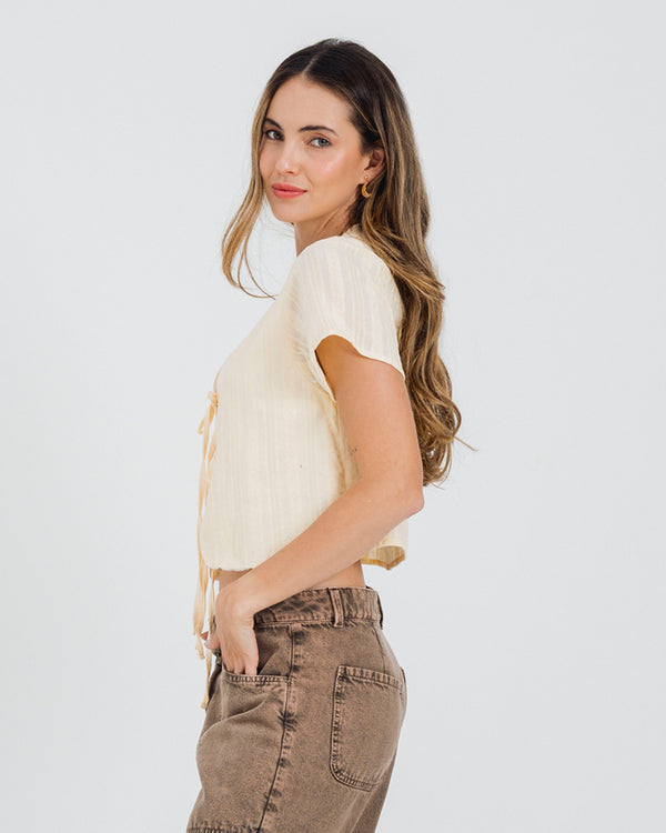 CAMISA SEMI AMPLIA MANGA CORTA MARIL