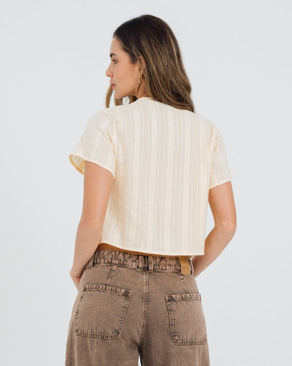 CAMISA SEMI AMPLIA MANGA CORTA MARIL