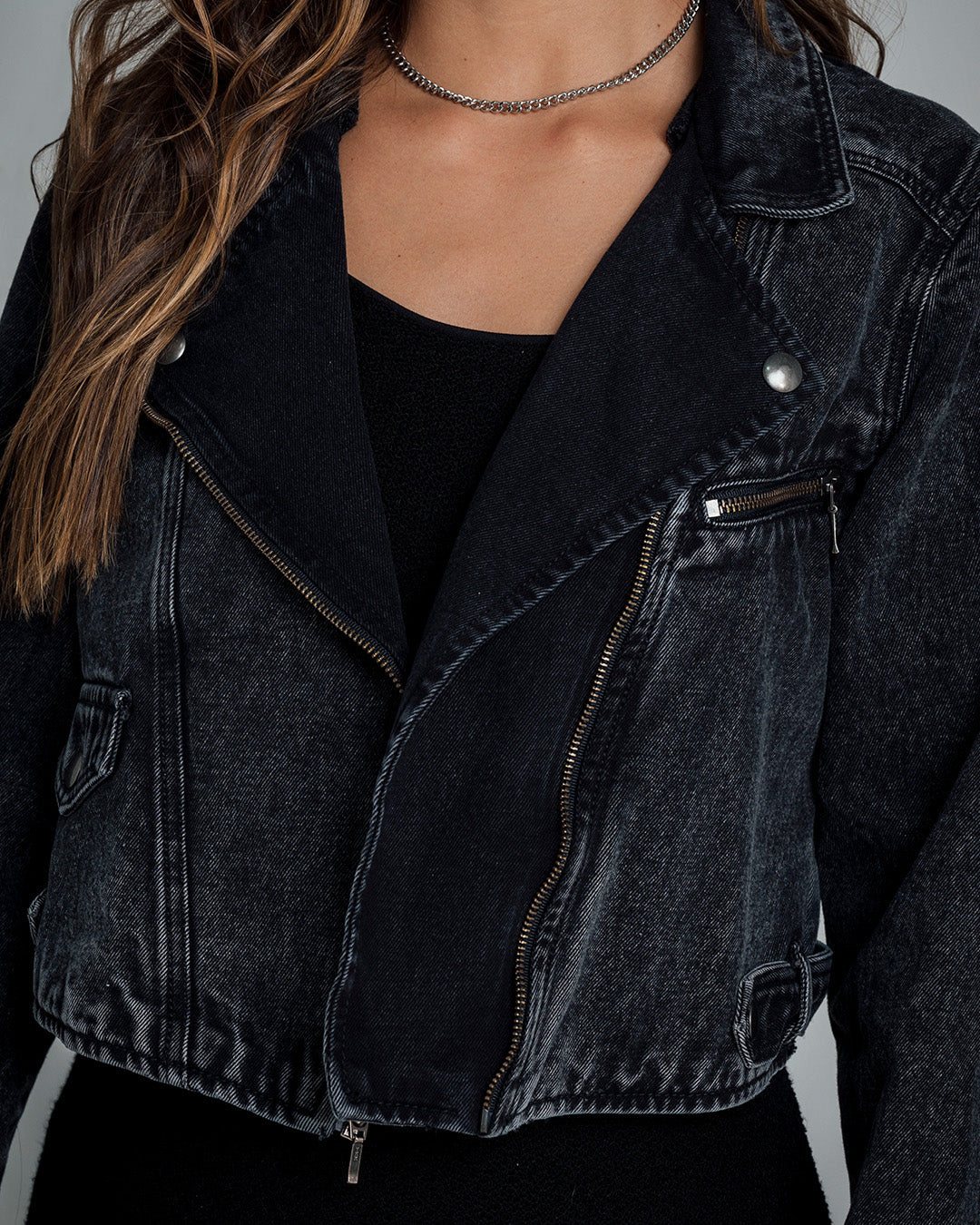 CHAQUETA BIKER CORTA SATO