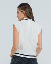 CHALECO TEJIDO CREMI