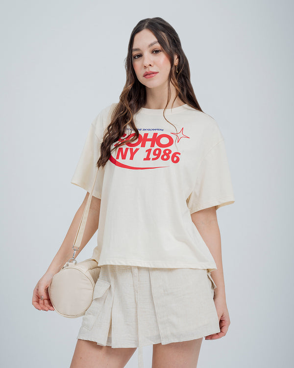 CAMISETA BOXY MANGA CORTA RHEA