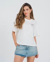 CAMISETA BOXY MANGA CORTA AZULA