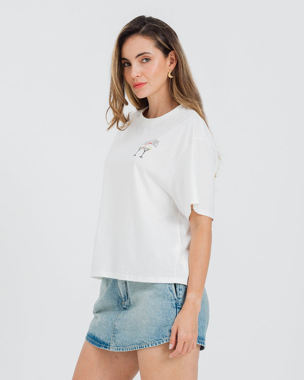CAMISETA BOXY MANGA CORTA AZULA