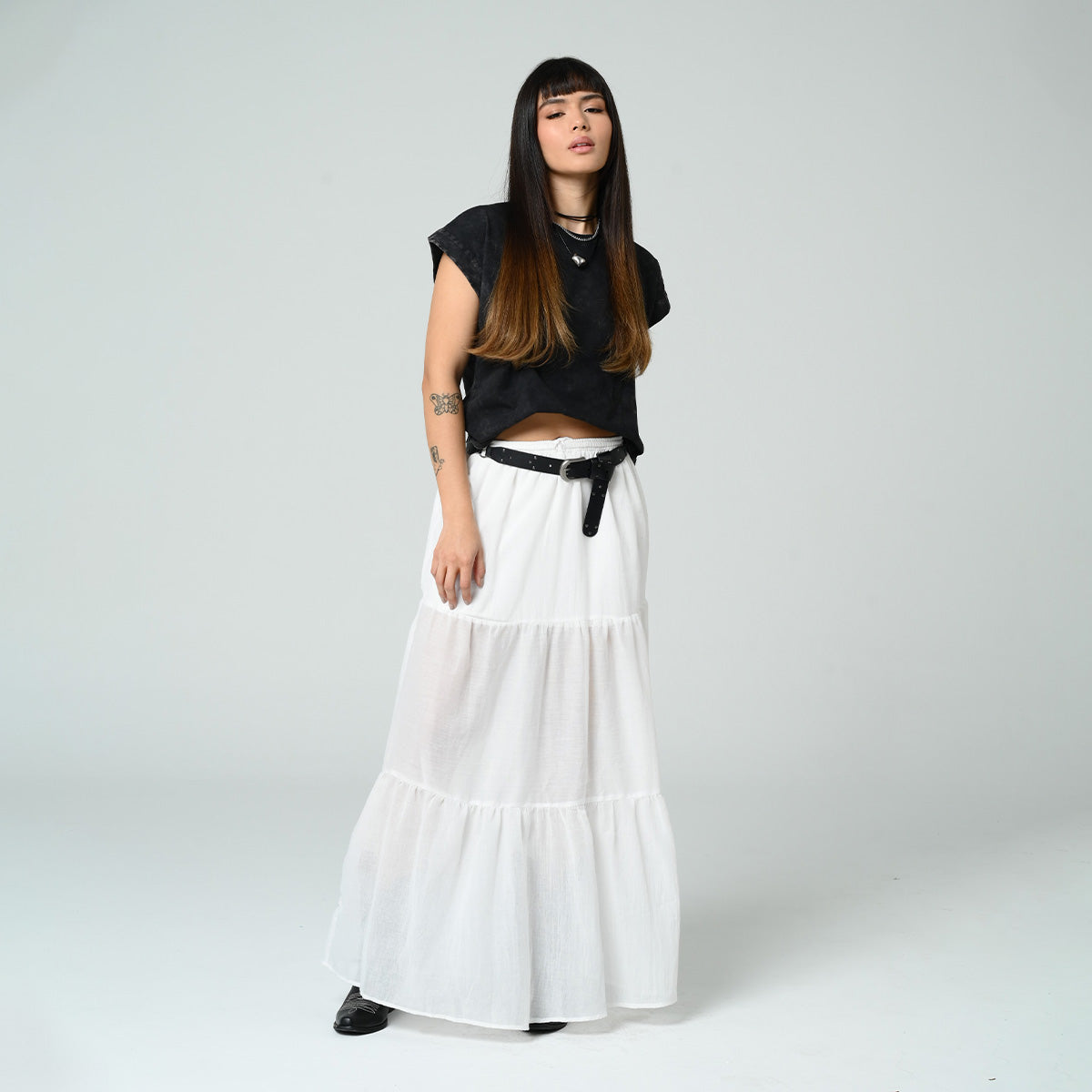 FALDA LINEA A LARGA TALLE MEDIO MARCEL