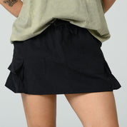 FALDA LINEA A CORTA TALLE MEDIO MEZCAL