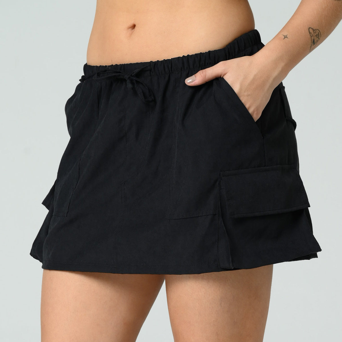 FALDA LINEA A CORTA TALLE MEDIO MEZCAL