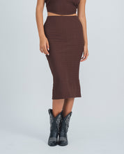 FALDA MIDI TALLE ALTO MANTUA