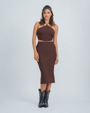 FALDA MIDI TALLE ALTO MANTUA