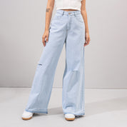 JEAN WIDE LEG TALLE ALTO CRIOLLA