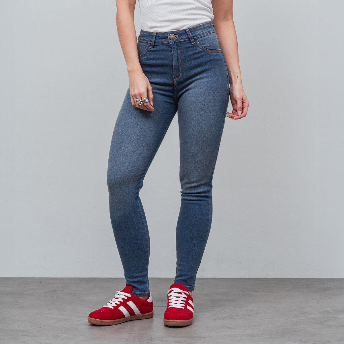 JEAN SKINNY TALLE ALTO STRIS