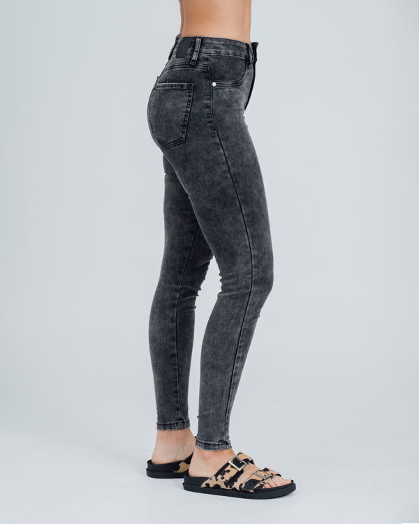 JEAN SKINNY TALLE ALTO GRIAS