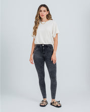 JEAN SKINNY TALLE ALTO GRIAS